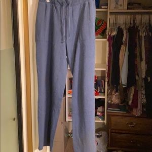 blue draw string sweat pants